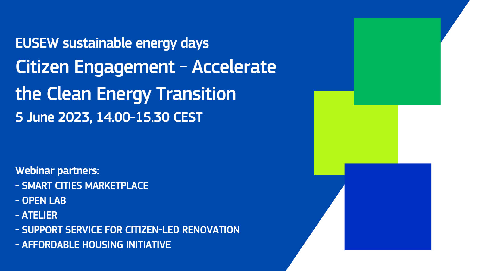 Incoming Webinar At The EUSEW Sustainable Energy Days - ATELIER